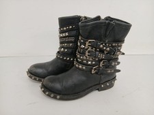 Ladies Biker Black Leather