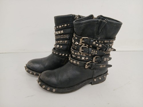 Ladies biker black leather - black,