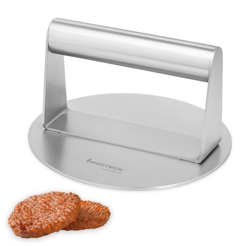 Stainless steel burger press - steel,