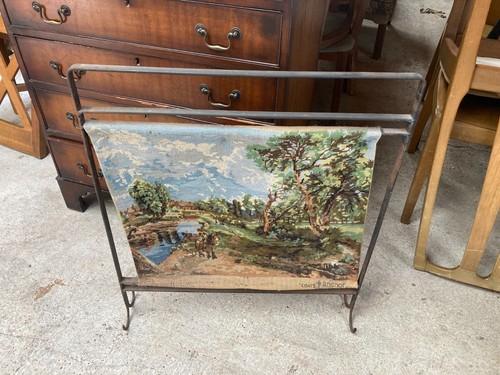 Metal fire screen - metal, tapestry