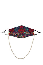 Camilla Rocket Woman Silk Face Mask Cover with gold chain