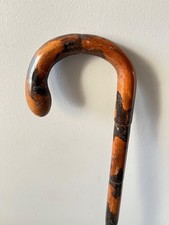 ANTIQUE/VINTAGE PISTOL HANDLE TIGER BAMBOO WALKING STICK