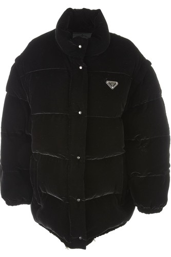 Prada black padded velvet - black,