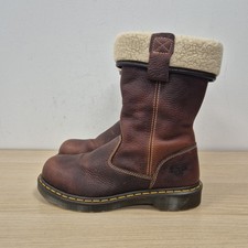 Dr. Martens Rosa Steel Toe Sherpa Fur Lined Mid Calf Work Farm Rigger Boots Uk 7