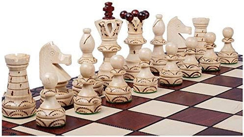 Wooden chess pieces - wooden, embassy-