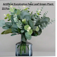 Artificial Eucalyptus Fake Leaf Green Plant Silk Flowers Stem Home Decor