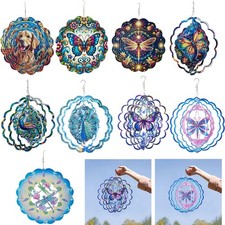 3D Metal Windmill Hanging Wind Spinners for Outdoor Indoor Decor Yard and Garden