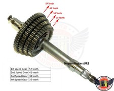 Gearbox Drive Shaft Assy Fits Vespa PX 125-200 LML Star Stella 57/42/38/35teeth