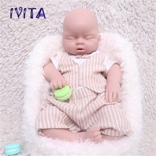 IVITA 20'' Cute Soft Slicone Reborn Baby Sleeping Boy Solid Silicone Doll