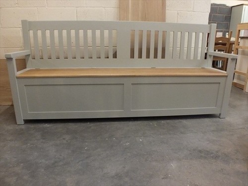 7ft painted slat back monks - painted,