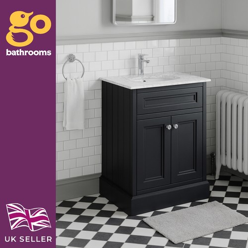 Black bathroom vanity unit - black,