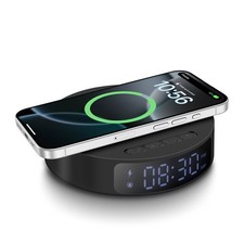 Digital Alarm Clock With 15W Wireless Charger Station For Samsung Galaxy S25 S24
