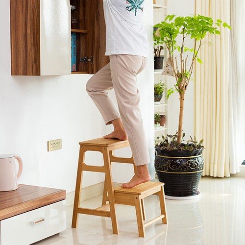 Step stool bamboo foldable - 2,
