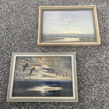 Peter Scott Vintage Framed Prints Approx 13cm x 18cm Each Postcard Size