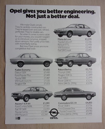 Opel range orig 1976 - range,