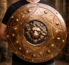 Brown Metal Lion Face Shield