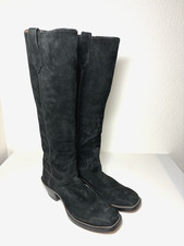 Tall Paul Bond Western Custom Men's Boots 11AA Narrow shaft Blk suede C Desc - F