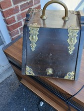 Vintage wooden coal scuttle - wooden,