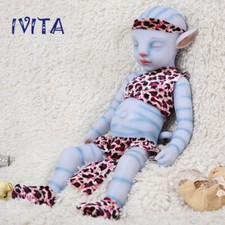 IVITA 20'' Full Silicone Reborn Baby Girl Handmade Floppy Silicone Sleeping Doll