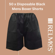 50 x Disposable Black Mens Boxer Shorts Underwear Spray Tanning Massage Travel