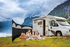 Camping Windbreaker Dark Grey/Black Lightweight Wind Break Screen 3 Panel