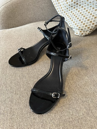 Zara black patent strappy - black,