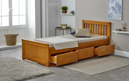 Single bed storage - bed, wooden