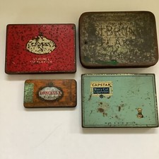 Capstan, Craven A, Ogdens St Bruno flake vintage tins + Doncella cigar tin 1960s