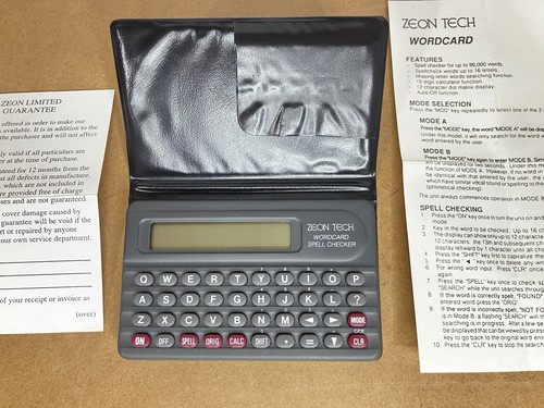 Zeon tech wordcard electronic - tech,