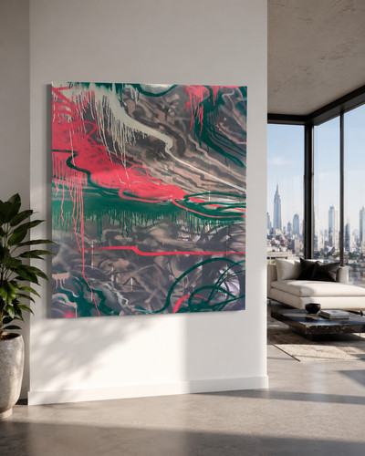 Abstract painting titled flow - abstract, painting,