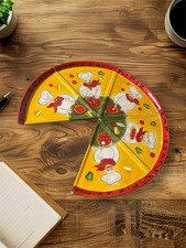 CERTIFIED International Jennifer Brinley 5 Pizza Slice Ceramic Plates SET