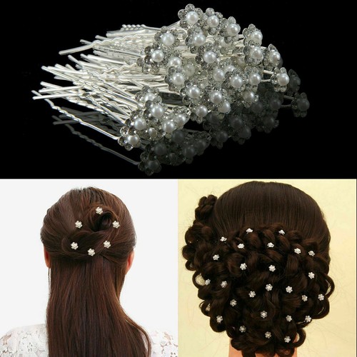 40pcs pearl flower diamante - 20,