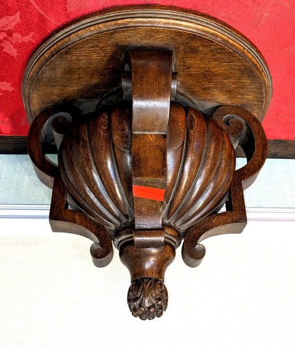 Carved oak wall corbel bracket - carved,