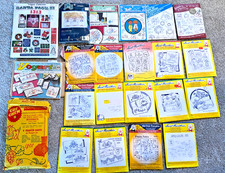 LOT 100s Vintage Aunt Marthas Hot Iron Embroidery HOLIDAY Transfers OOP Retro