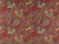 JANE CHURCHILL CURTAIN FABRIC DESIGN Evangeline 3.8 METRES PAPRIKA LINEN BLEND