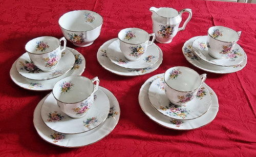 Crown staffordshire tea set 5 - staffordshire, set,