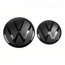 2pcs VW BLACK BADGES FRONT & REAR FOR GOLF, POLO, TIGUAN, T-ROC