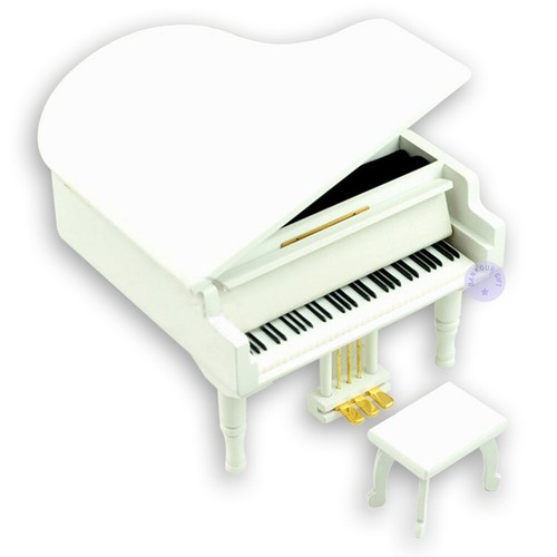 White wooden piano - white, box
