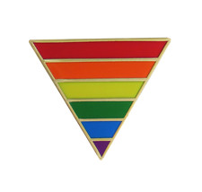 Rainbow LGBTQ+ Gay Pride Triangle Gold Plated Pin Badge