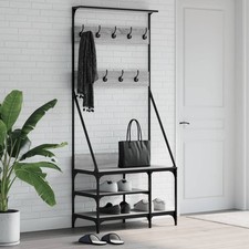 SVV Clothes Rack with Shoe Storage Grey Sonoma 80x40x184 cm