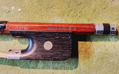 Silver mounted cello bow - mounted,