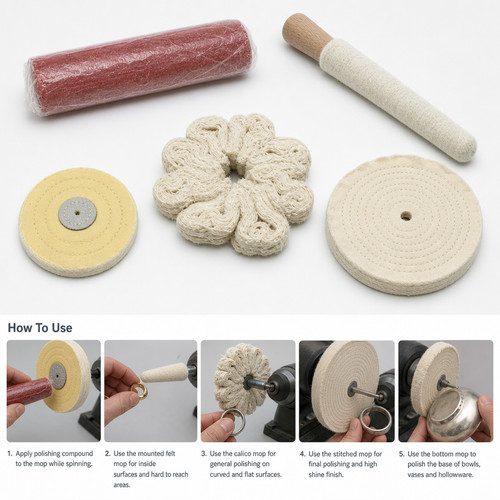 Jewellery polishing mops red - polishing,
