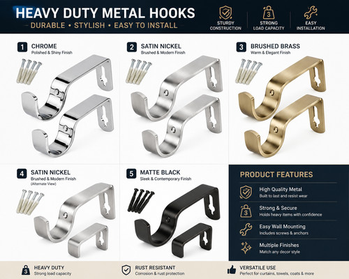 Metal curtain rod rail - metal,