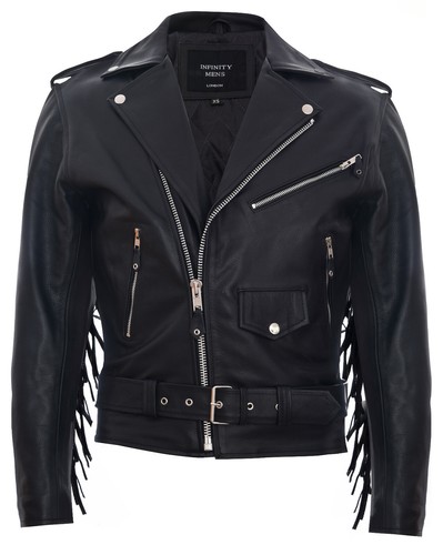 Mens fringe hide leather - hide,