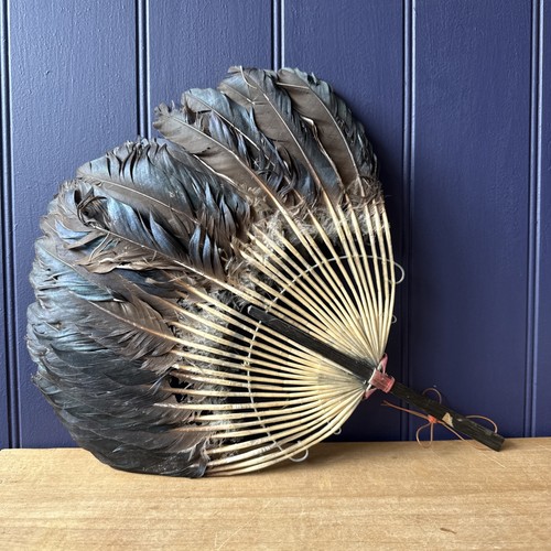 Vintage feather fixed fan - vintage,
