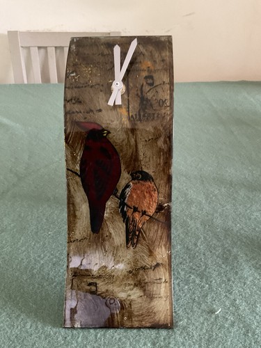 Curved fused glass table clock - curved,