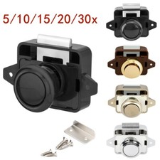 Push Button Lock Door Drawer Cupboard Camper Van Cabinet Handle Catch Latch Knob