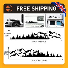 2 x Side Body Stickers Decal Mountain Forest For Car Camper Van Motorhome Off UK