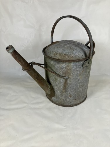 Vintage galvanised watering - galvanised,