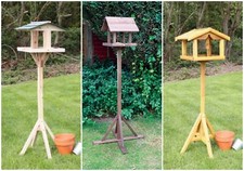 Wooden Bird Table Garden Feeder Feeding Station Bird House Traditional Standing